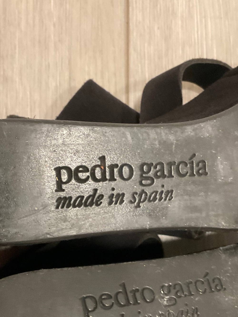 PEDRO GARCIA Wedge Platform Black Suede Sandals Size 9 EU 39 - Picture 8 of 12